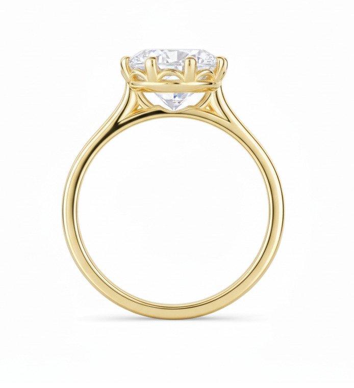 Ring - 14 karaat Geel goud -  4.01ct. tw. Diamant (Lab-grown) #3.2