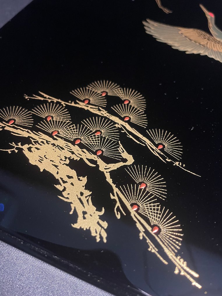 japanese Lacquerware【漆器】 - 盒 - 漆制的文档盒，带有Maki-e技艺 - 漆器，金箔 - Fubako【文箱】金蒔絵 #3.2