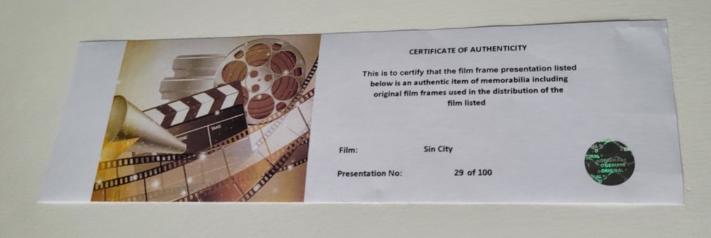 Sin City - Framed Film Cell Display with COA #2.1