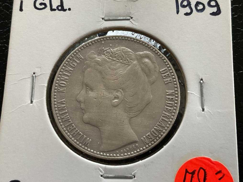 Nederland. Wilhelmina. 1 Gulden 1909 (Zonder minimumprijs) #3.2