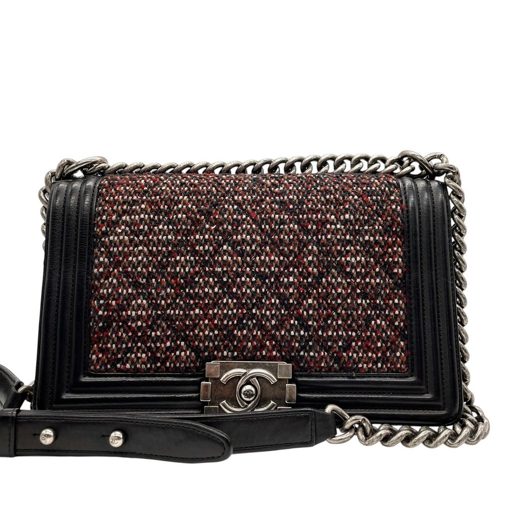 Chanel - Boy Chanel Tweed and Leather Chain Shoulder Bag with CC - Τσάντα ώμου #1.0