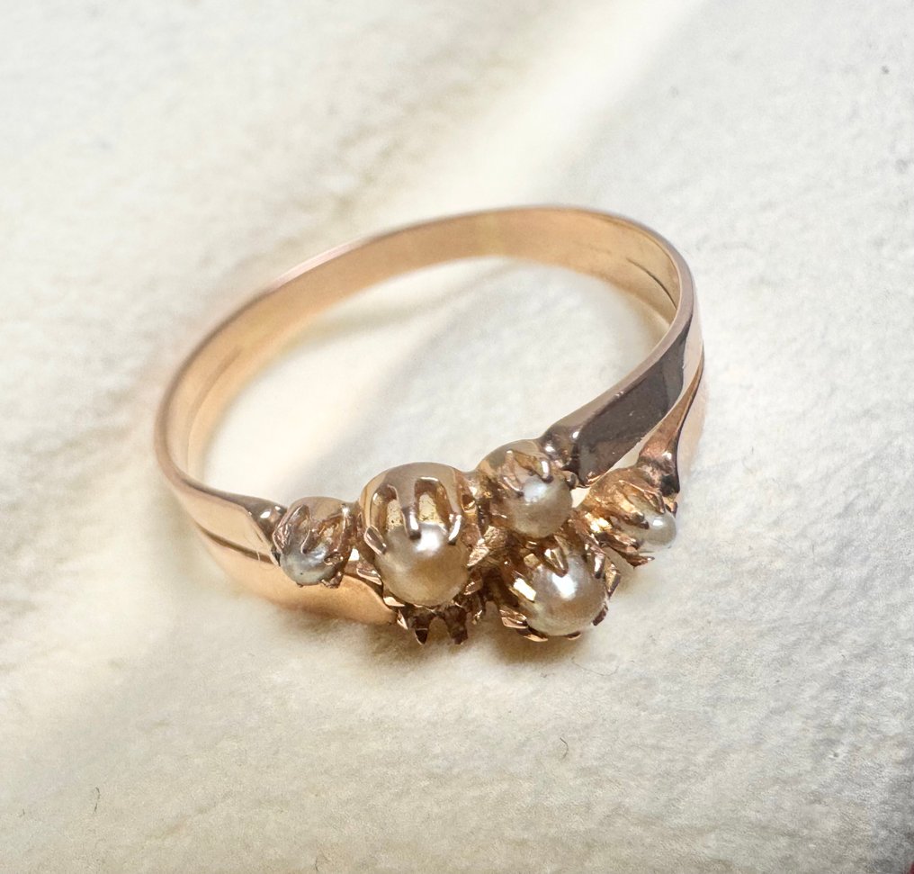 Gyűrű - 18 kt. Sárga arany, Selymes Gyöngyök - Belle Epoque #1.0