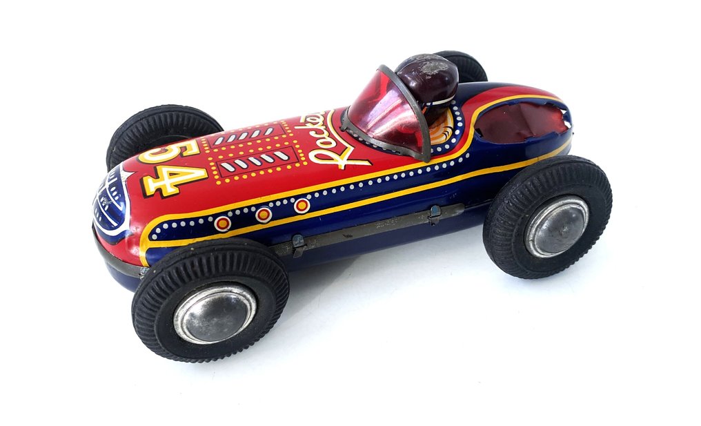 万代 - 锡制玩具 - Bandai Rocket Race Car, Race Number 54, Unboxed - 日本 #1.0