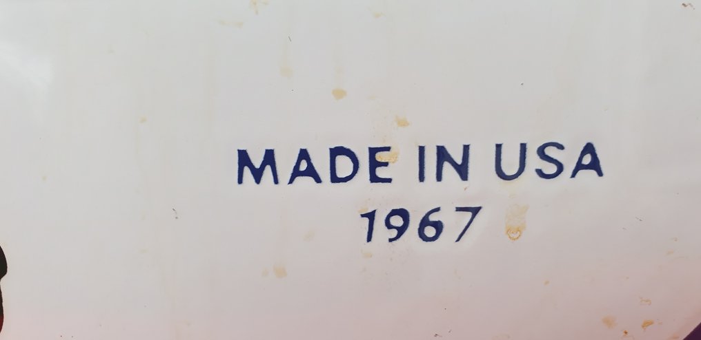 Vespa, Durchmesser 49 cm - Une rareté issue d'une succession : Vespa Service USA 1967. - Enseigne en émail - Émail, Acier #4.3