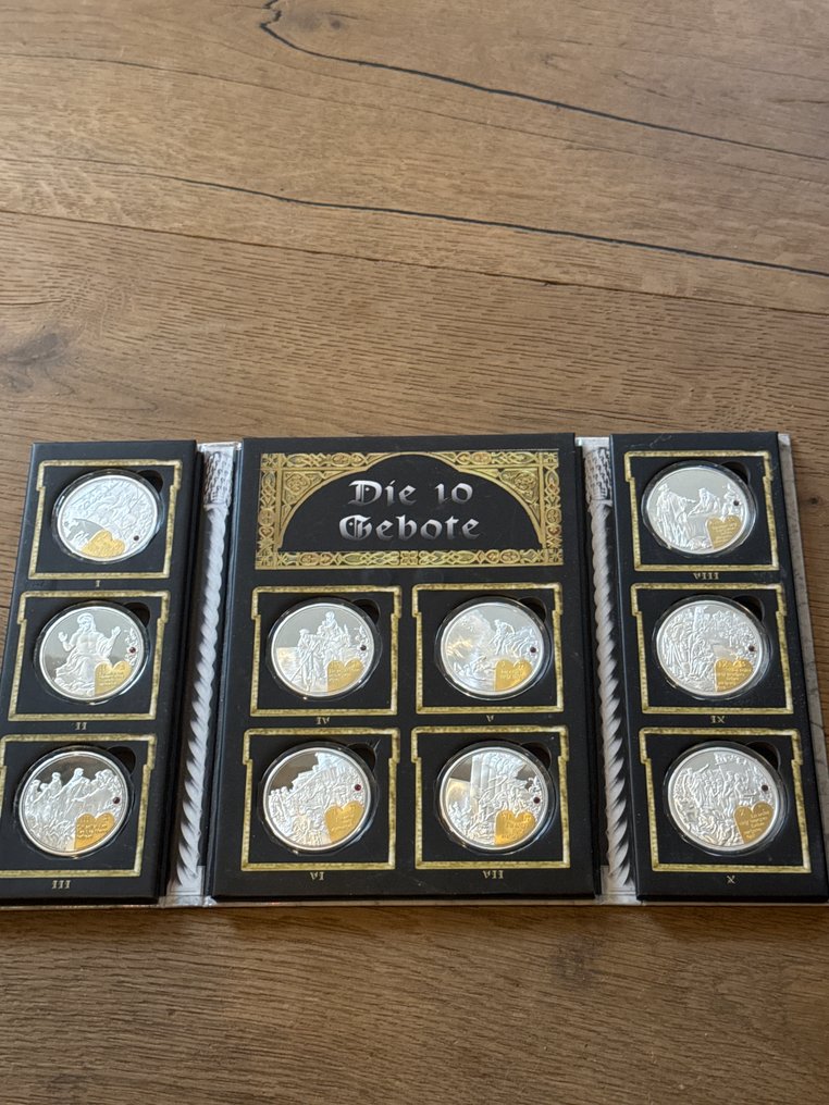 Mundo. Medaillen- Die zehn Gebote Set mit 10 x  54 Gramm  (Sem preço de reserva) #1.0