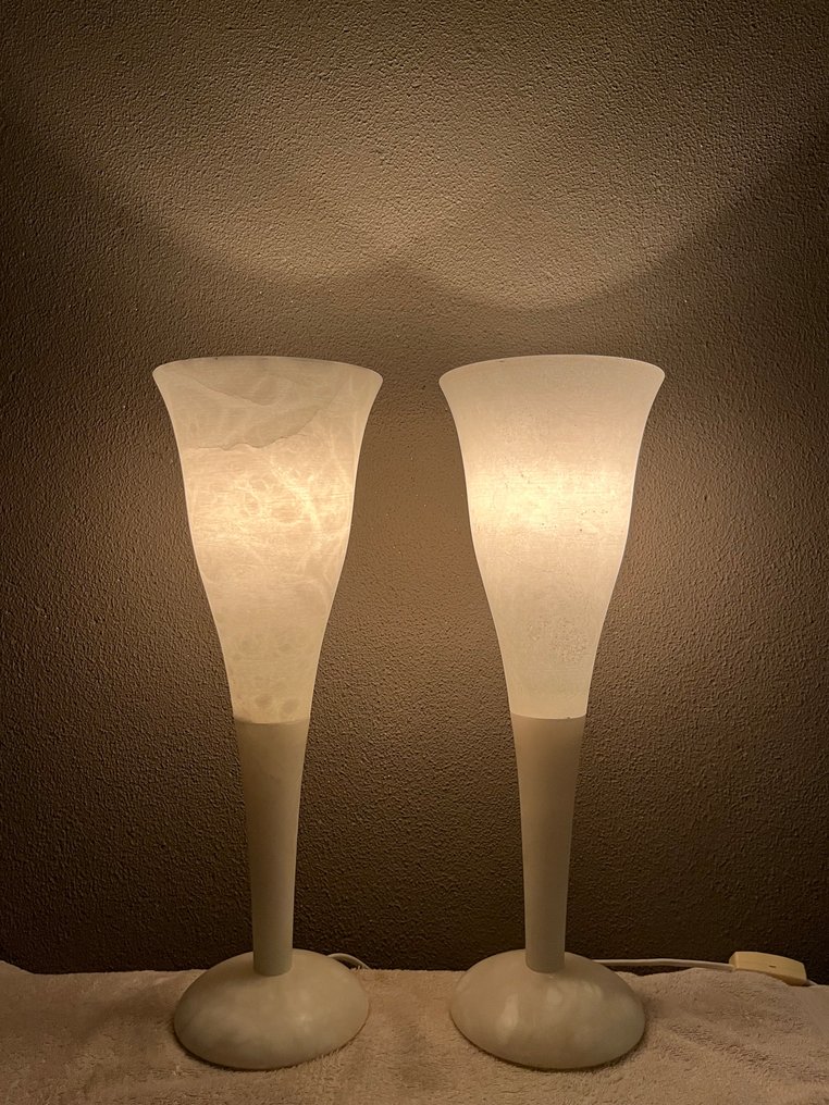 A. Pegasam - Lampe (2) - Alabaster - A. Pegasam Alabaster lampe #1.0