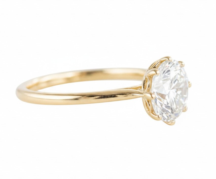 Ring - 14 karaat Geel goud -  4.01ct. tw. Diamant (Lab-grown) #2.1