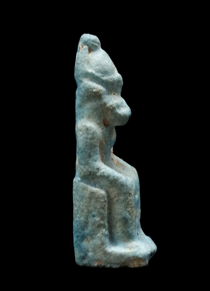 Egiptul Antic - Amuletă mare - Sekhmet înfășurată în Pschent! - Noua Regat 1580 / 1077 î.Hr. #1.0