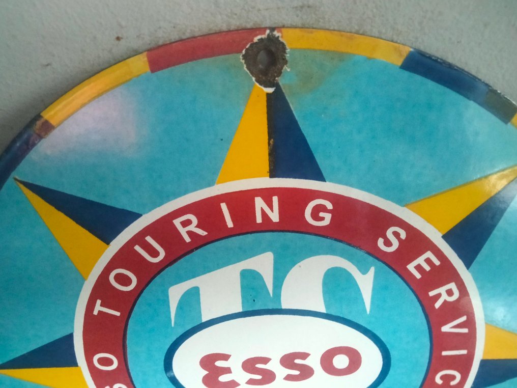 Sign - Esso - Emaille reclamebord Esso #1.0