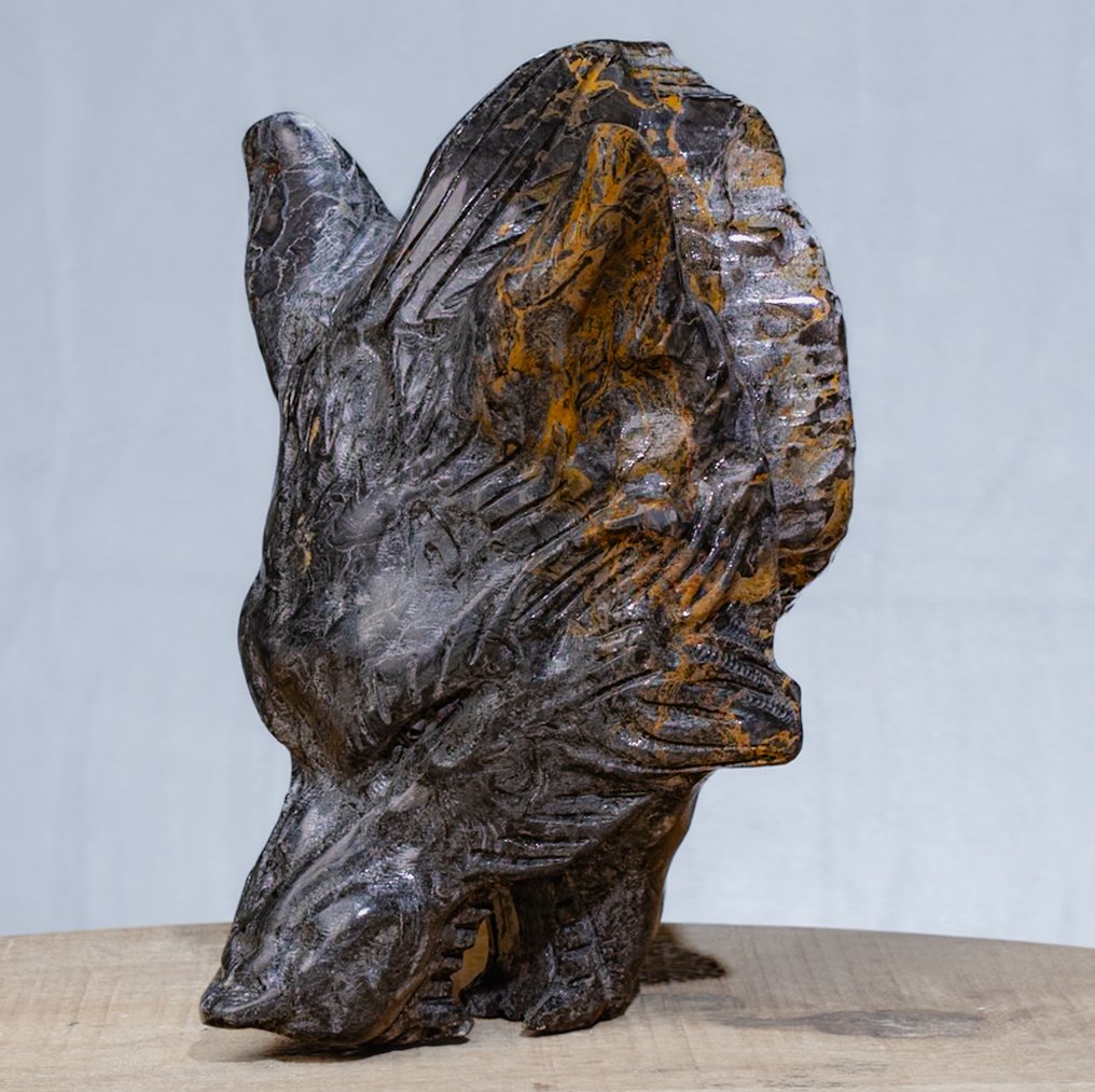 Jasper Λεπτοδουλεμένη σκαλιστή Wolf of Jaspis. - Ύψος: 16 cm - Πλάτος: 10.7 cm- 1543 g #2.1