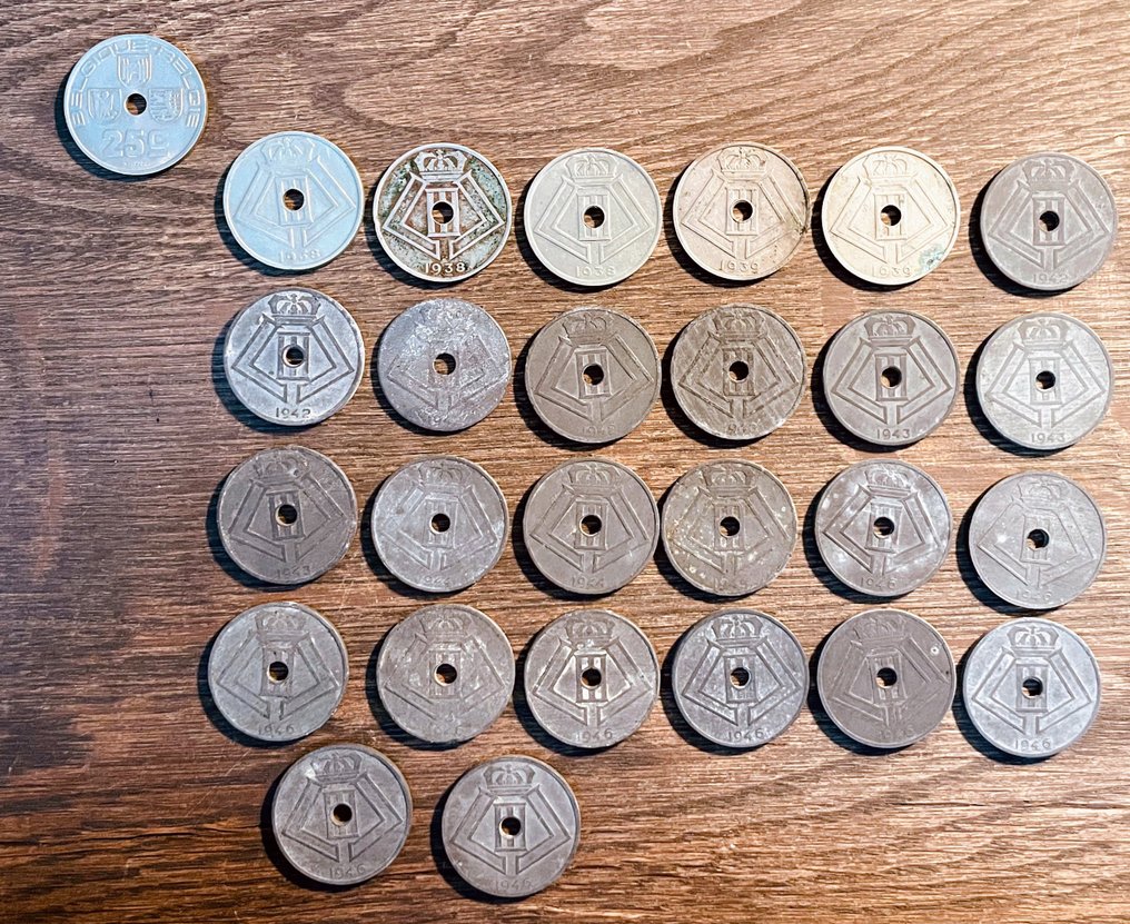 België. Franc 1856-1998, verzameling van Belgische munten (1217 stuks) (Zonder minimumprijs) #4.3