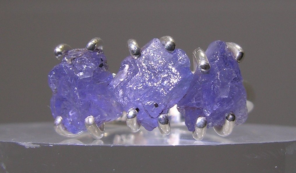 Tanzanite Ring - Altezza: 25.4 mm - Larghezza: 9.2 mm- 3.08 g - (1) #2.1