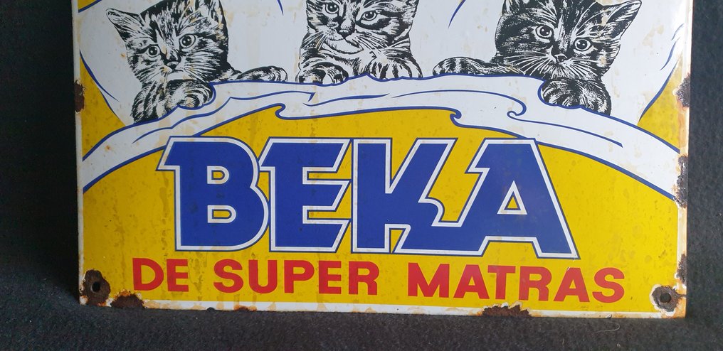 Beka 30 x 20 cm - En liquidation, un BEKA DE SUPER MATRAS - Enseigne en émail - Émail, Acier #4.3