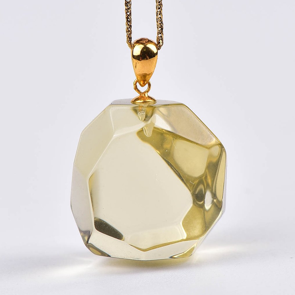 Sans prix de réserve - Collier avec pendentif - 18 carats Or jaune Citrine - ALGT certifié #4.3