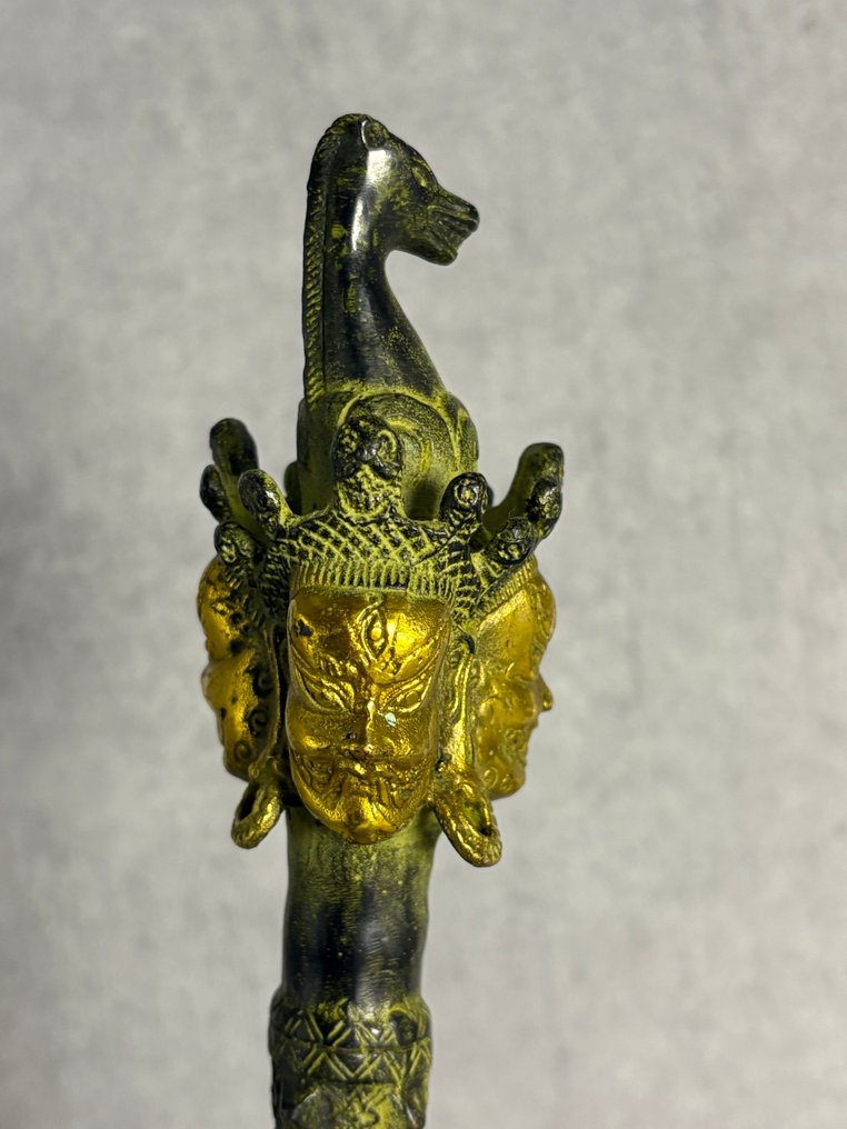 Phurba 33,5 cm - Bronze - Tibete - Final do século XX #3.2