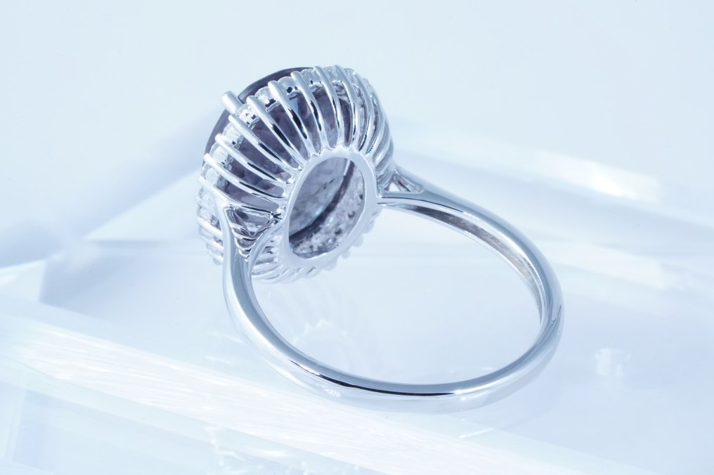 沒有保留價 - 戒指 鉑金 - 5.81ct. tw. 電氣石 - 鉆石 #2.1