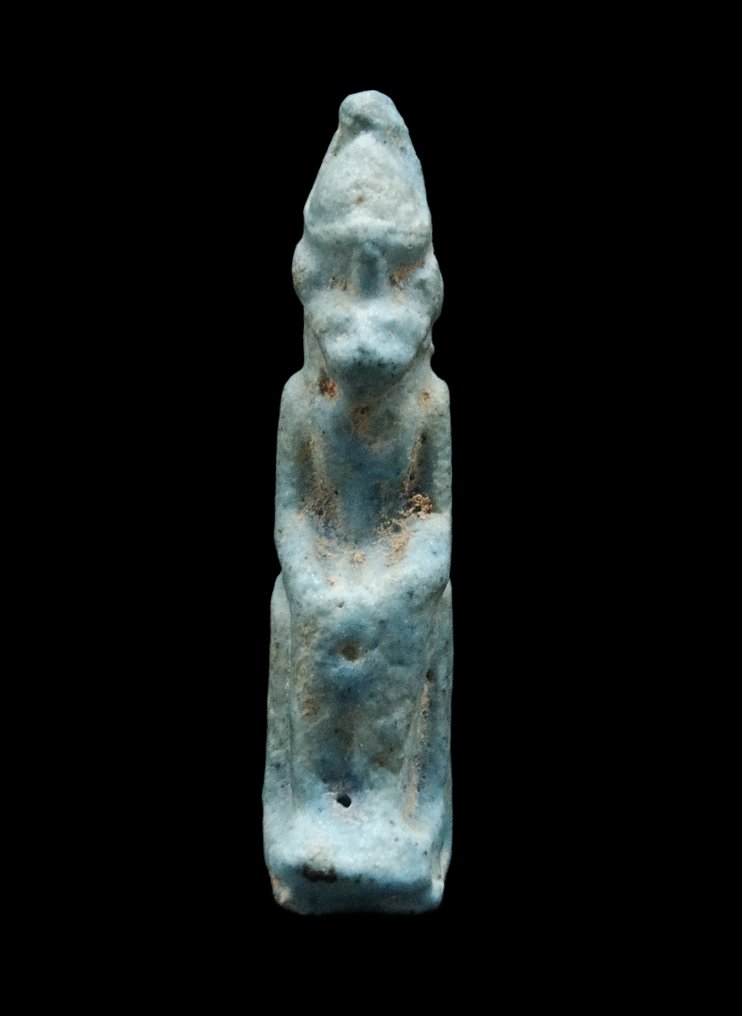 Egiptul Antic - Amuletă mare - Sekhmet înfășurată în Pschent! - Noua Regat 1580 / 1077 î.Hr. #2.1