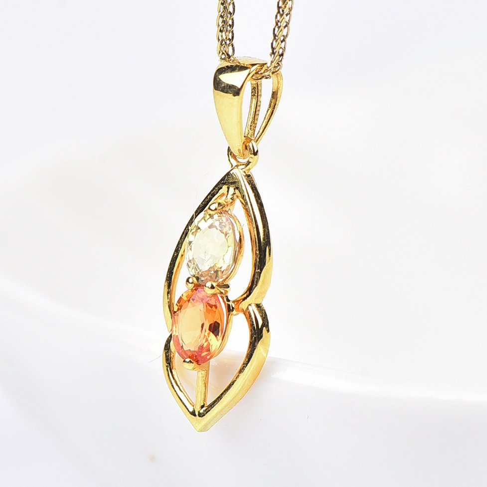 沒有保留價 - 吊墜頸鏈 - 18 克拉 黃金 - 蓝宝石 - 认证 #4.3