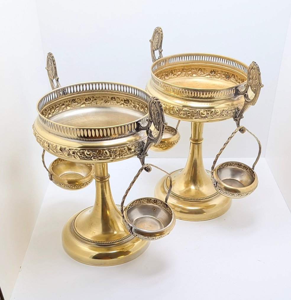 Tazza (2) - Brass, Silverplated #4.3