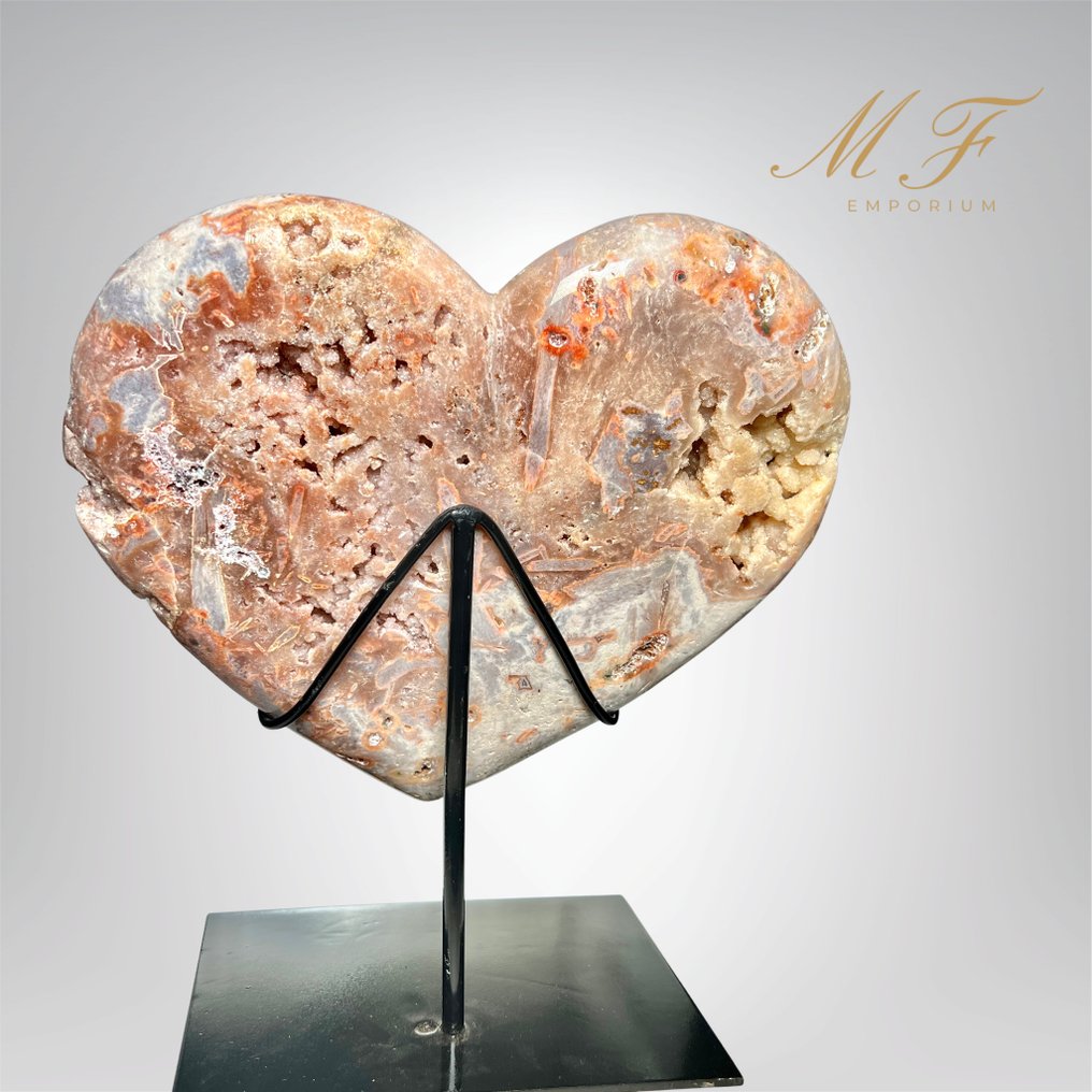 Premium - Cuore in ametista rosa - XXL Cuore - Altezza: 230 mm - Larghezza: 220 mm- 2000 g - (1) #3.2