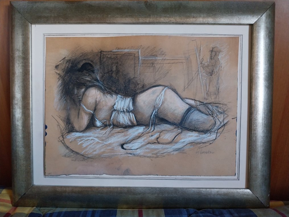 Fausto Maria Liberatore (1922-2004) - Pittore e modella (L' attesa) #1.0