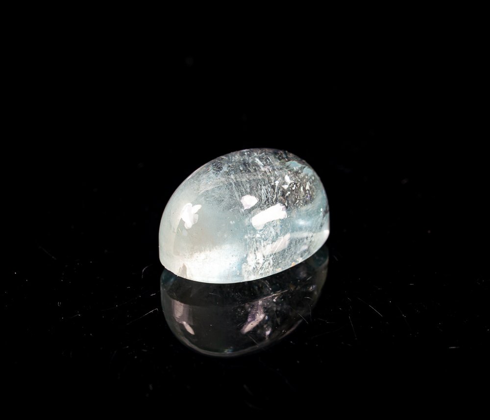 天然未处理天蓝色托帕石坯料 - 21毫米 38克拉 - 乌克兰科罗希夫区 弧面形- 7.6 g - (1) #1.0