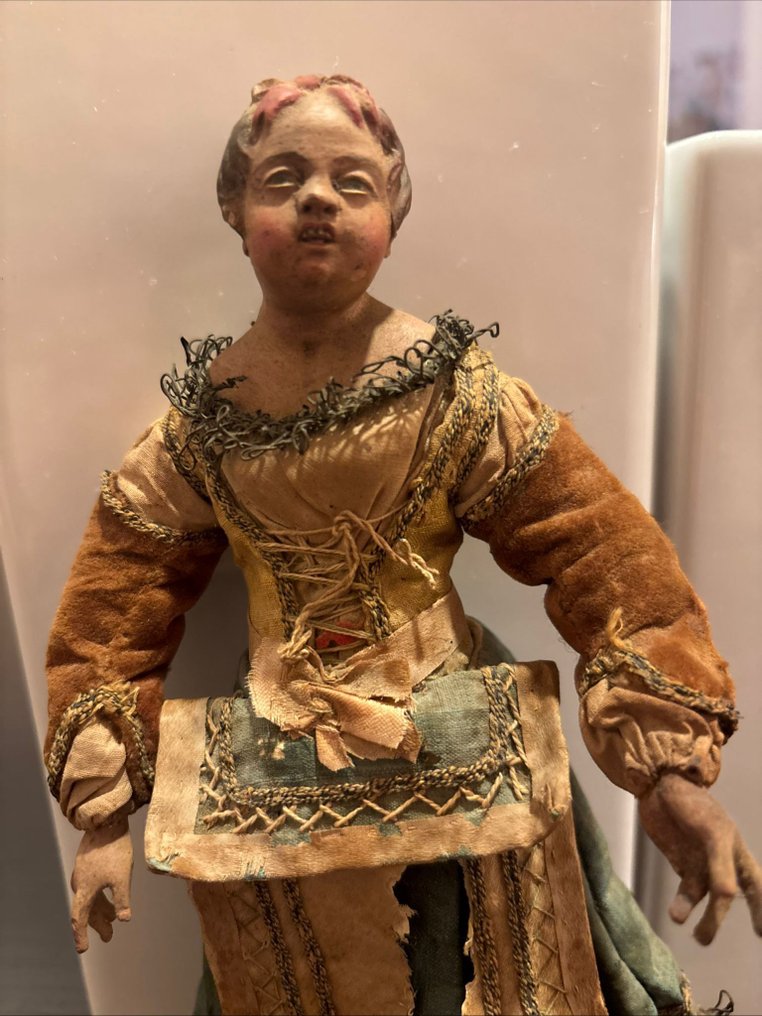 耶穌降生場景 - 那不勒斯圣诞马槽小雕像 - 20厘米 - Terracotta, 紡織品 #2.1