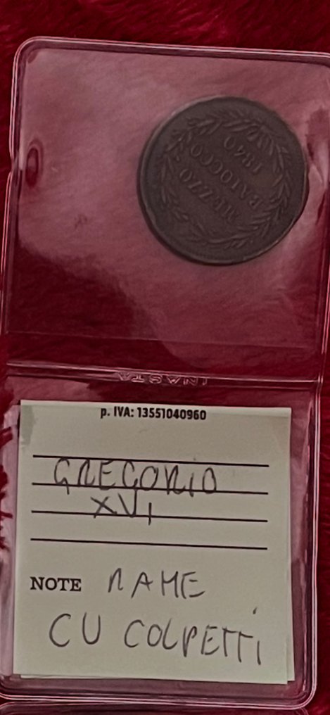 義大利博洛尼亞 Gregorio XVI. 1/2 Baiocco 1840  (沒有保留價) #3.2