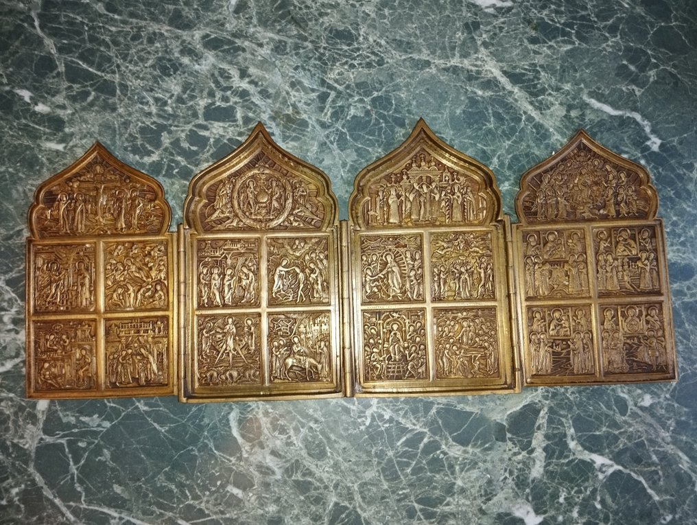 Ikoni - Quadriptych. - Pronssi #1.0