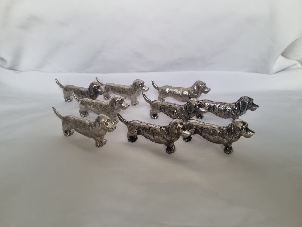 Stojak na noże (9) - chien teckels - srebro metaliczne - Psy teckle #1.0