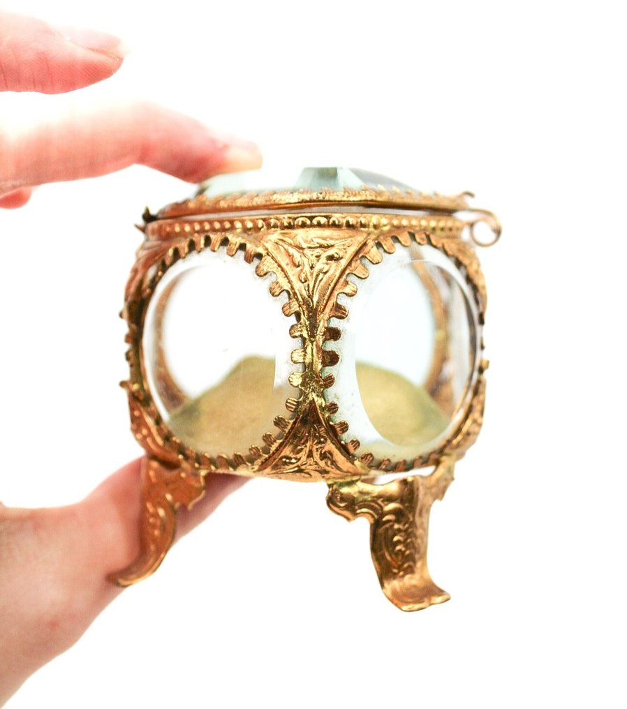 Coffret à bijoux 7 verres biseautés Napoléon III - Schmuckschatulle - abgeschrägtes Glas, Messing #4.3