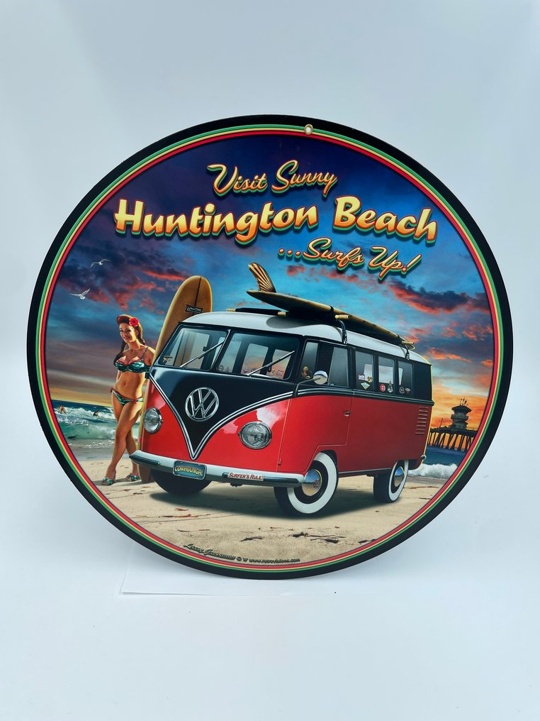 标志 - 大众汽车 - 洪廷顿海滩 - Larry Grossman（美国钢铁）创作的艺术品 35.5 厘米 - 钢 #1.0