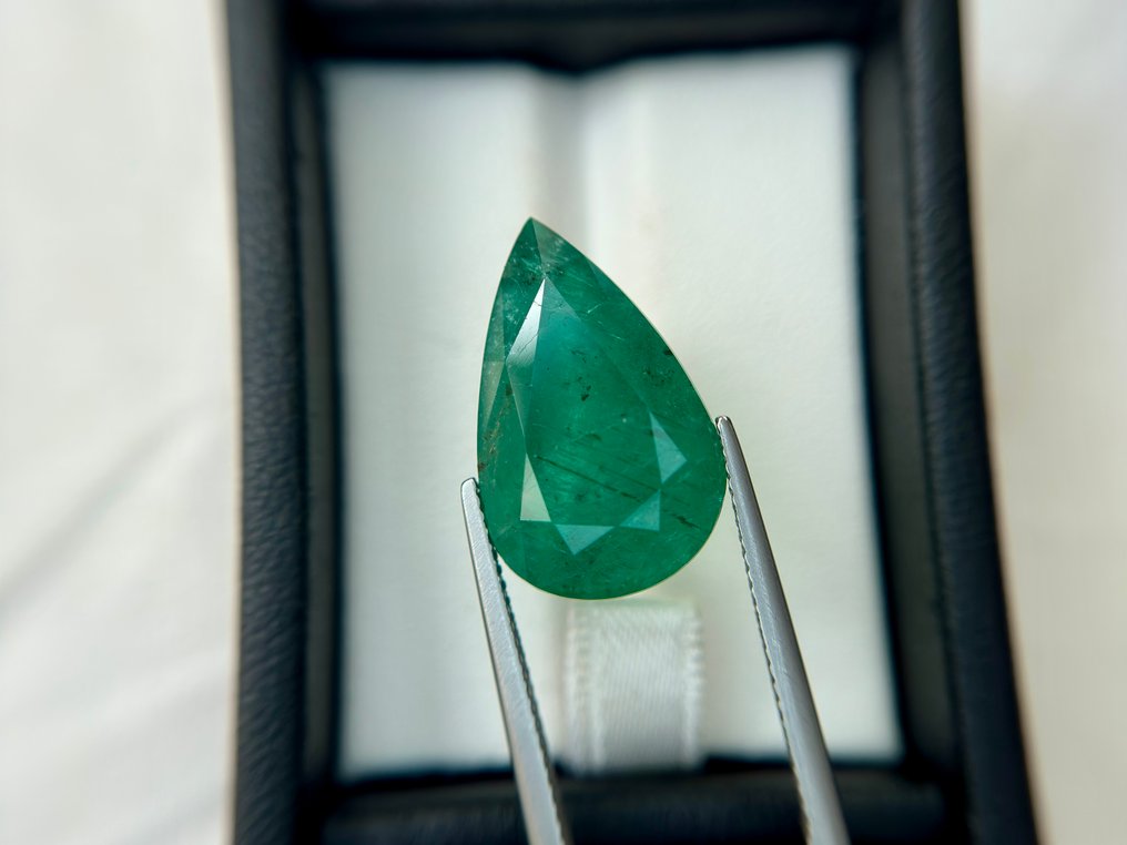 沒有保留價 - 1 pcs  綠色 祖母綠  - 16.27 ct - Lotus Gemology - 丰富绿色赞比亚祖母绿 #1.0