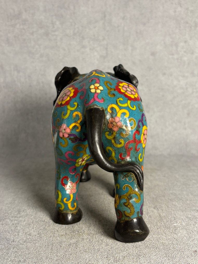 Groot imagem de elefante - Bronze, (Cloisonné) - Final do século XX #2.1