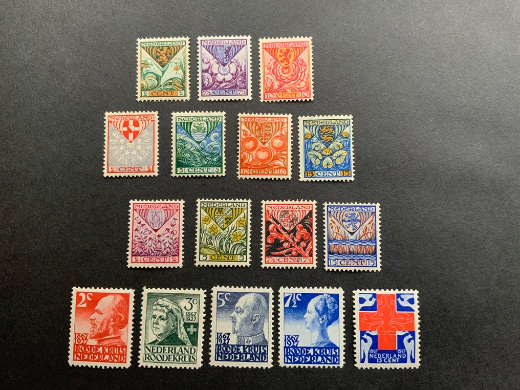 Netherlands 1923/1927 - Post-processed also with and without watermark. - Nvph 134-135+139-148+166-176+199-211. #2.1