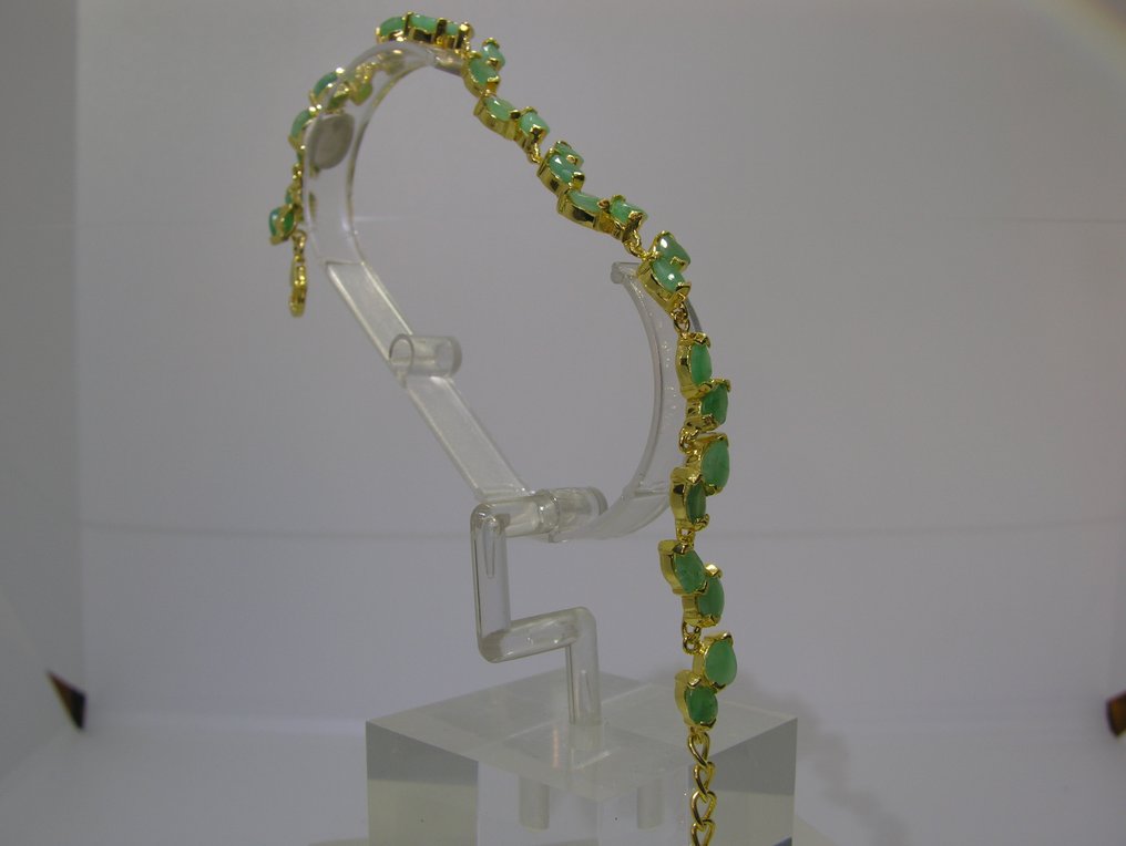 Smaragd karkötő - Magasság: 23 cm - Szélesség: 8 mm- 10.93 g - (1) #3.2