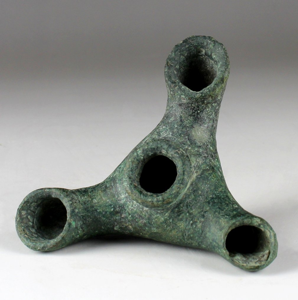 Roma Antiga Bronze Lâmpada de óleo com três bicos #2.1