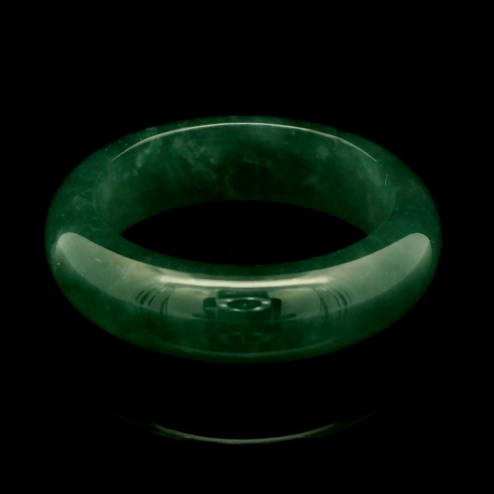Νεφρίτης - Πιστοποιημένο φυσικό δαχτυλίδι από τζαϊνίτη σε κομψό πράσινο – Πιστοποιημένο από NGTC - Δαχτυλίδι #1.0