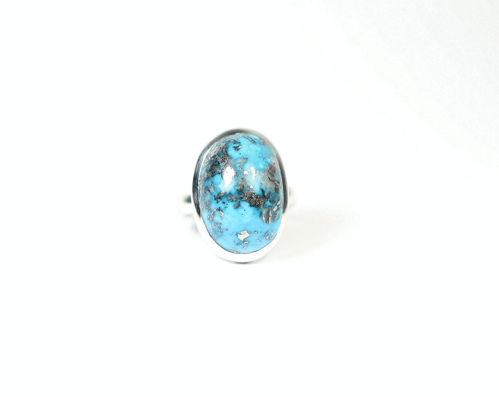 Turquoise / Nishapur Ring / Cabochon / new- 9.82 g - (1) #1.0