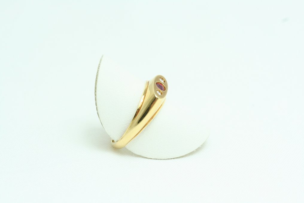 Gyűrű - 18 kt. Sárga arany Rubin - Gyémánt - Gyűrű rubinnal #2.1