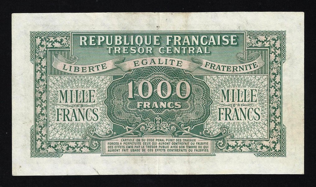 Frankrijk. - Tresor Central - 1000 Francs 1944 - Pick 107 (Zonder minimumprijs) #1.0