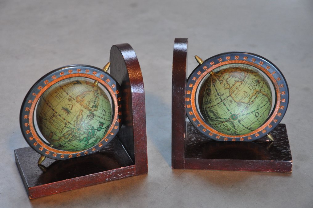 書擋 - 木 - 地球仪书挡 #2.1