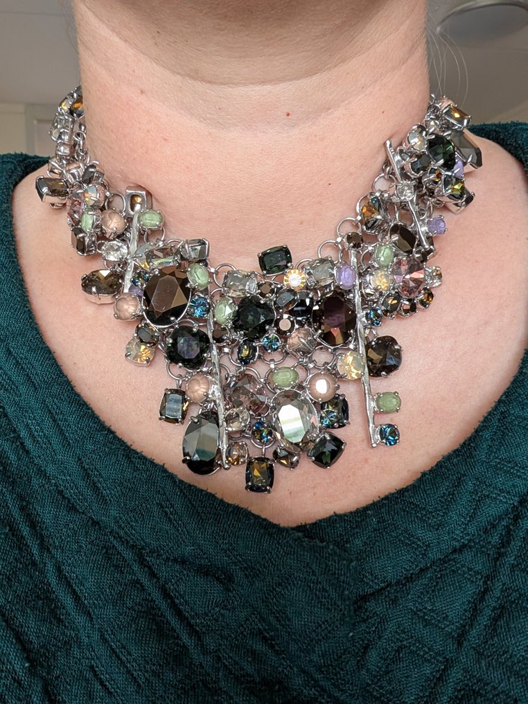 塑像, Daniel Swarovski zeer exclusief collier - zonder doos - 7 cm - 金属, 铑镀层 #1.0