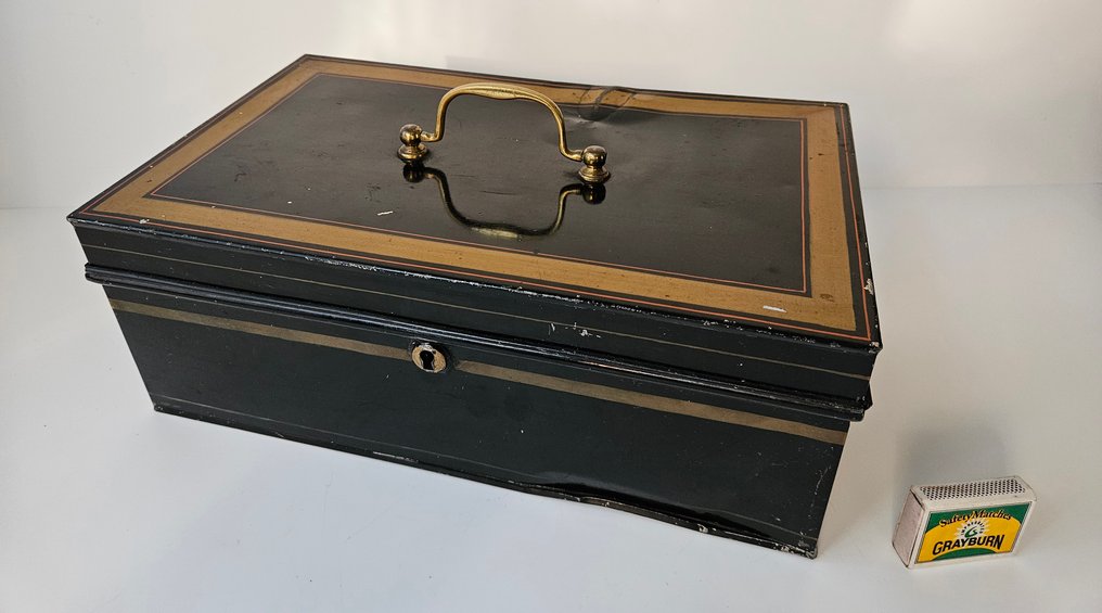 Antieke Geldkist / Documentenkist met uitneembare cassette - Case - Steel #1.0