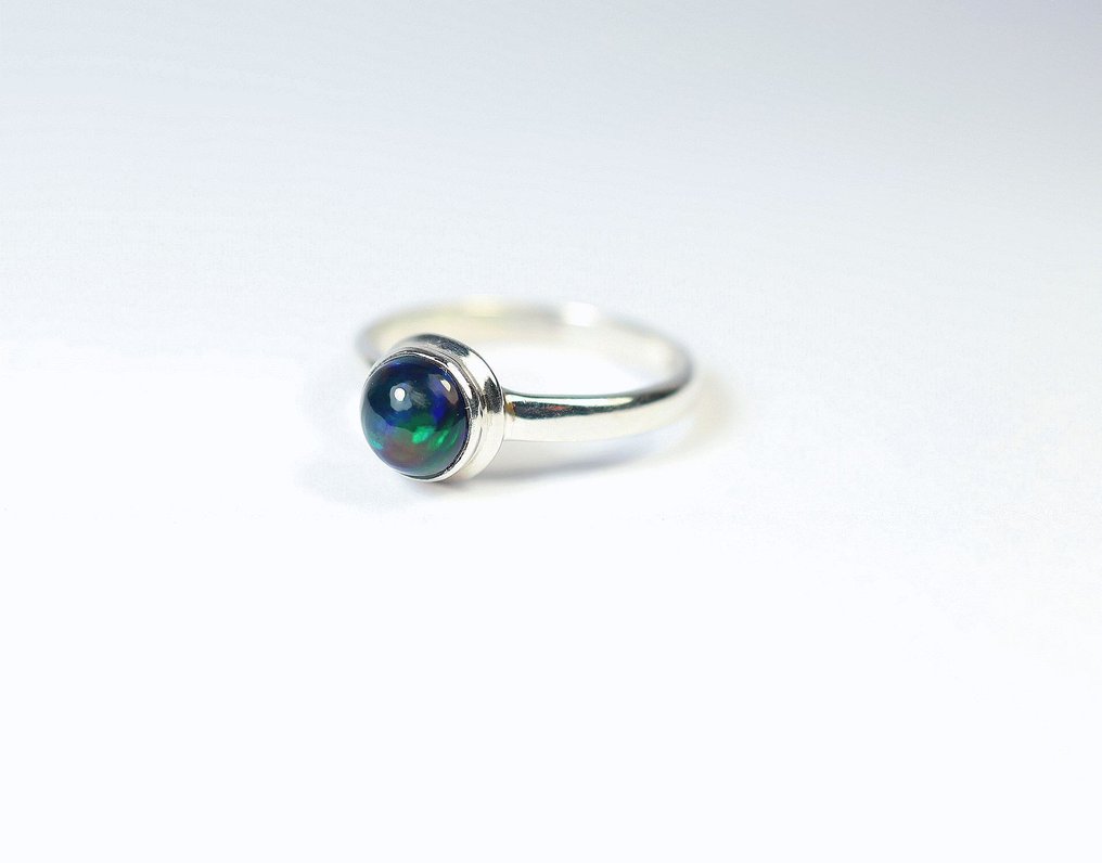 Μαύρος Chalama Opal δαχτυλίδι / Cabochon / νέο- 2.62 g - (1) #2.1
