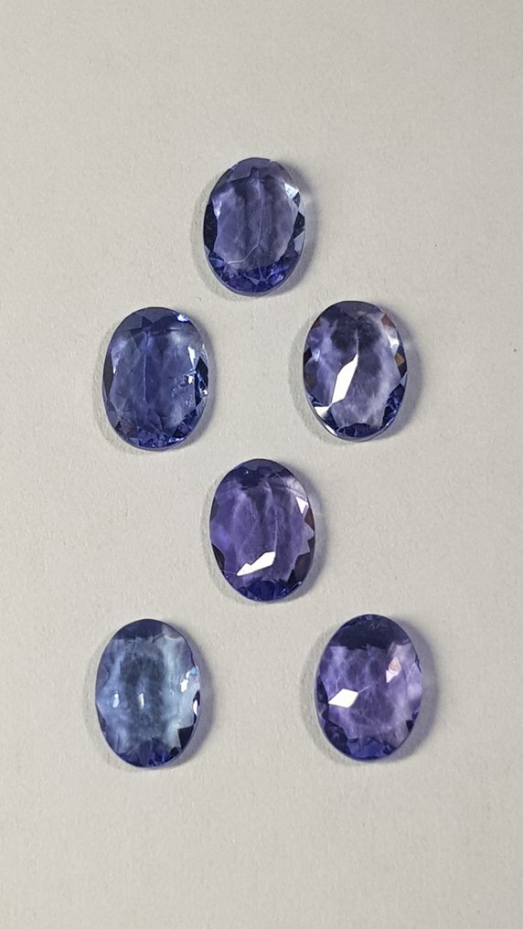 6 pcs  Μπλε Τανζανίτης  - 4.30 ct - Antwerp Laboratory for Gemstone Testing (ALGT) - Έντονο μωβ-μπλε #2.1