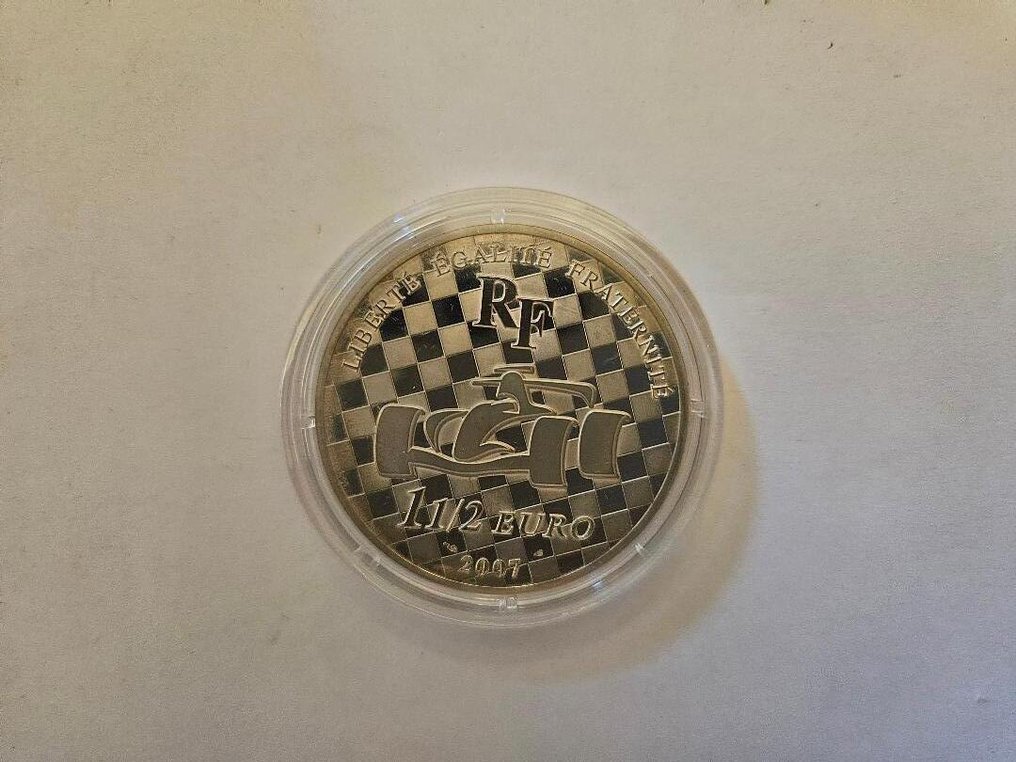 Franța. 1 1/2 Euro 2006/2007 "Renault F1 Team" (2 monnaies) Proof (Fără preț de rezervă) #2.1