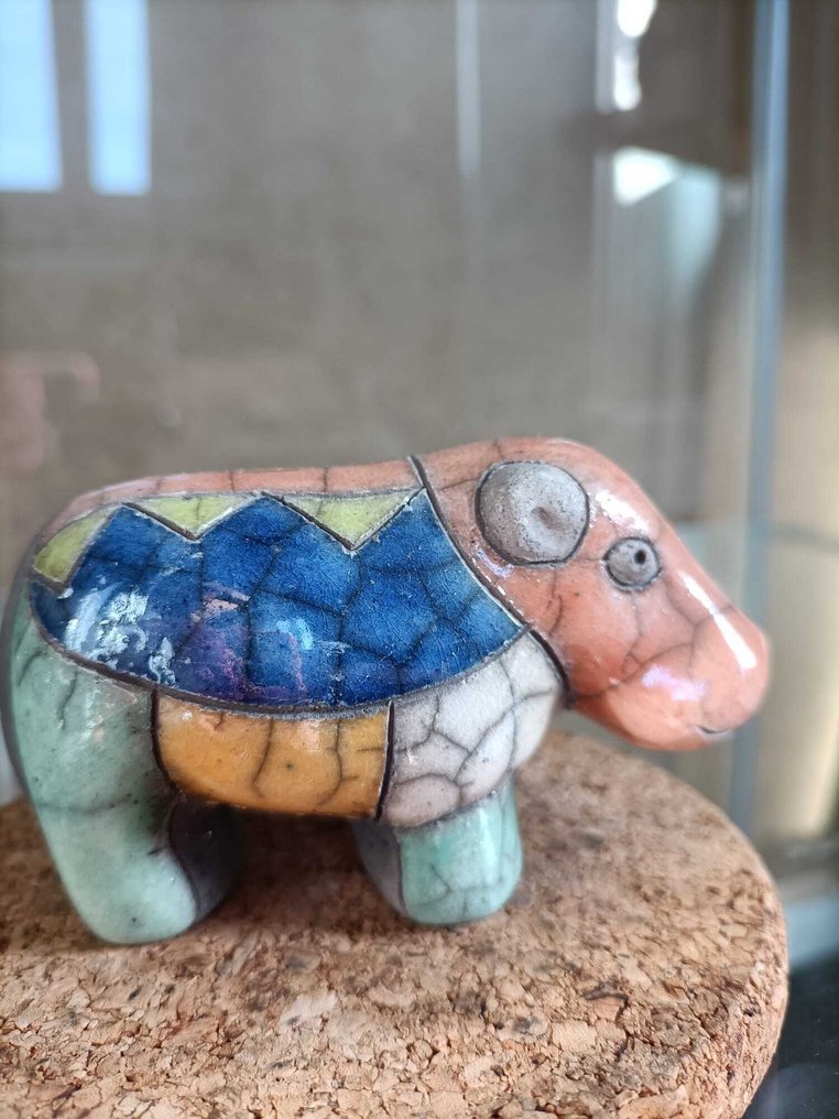 Statuetta - Ippopotamo Raku Africa - Terracotta #4.3