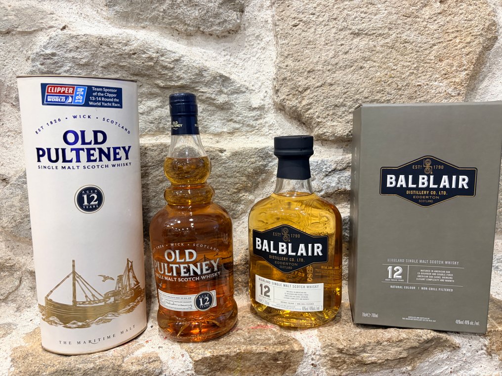 Old Pulteney, Balblair - 12 years old - 70cl - 2 bottles #1.0