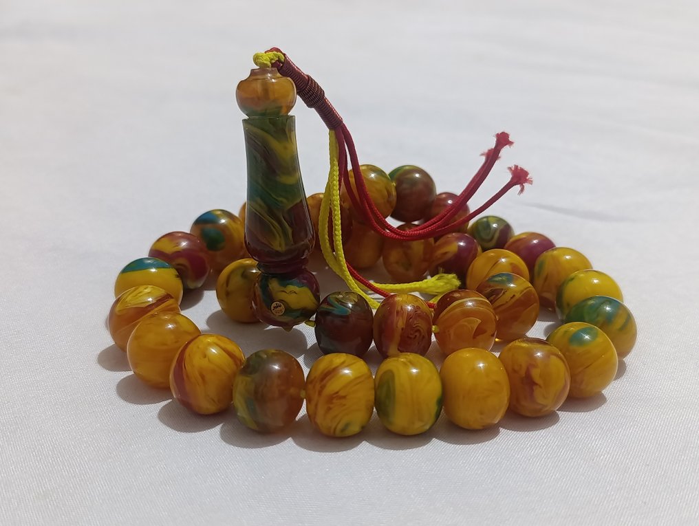  Ροζάριο - Κεχριμπάρι - 1970-1980 - Σπάνια Κομποσκοίνια Προσευχής  #1.0